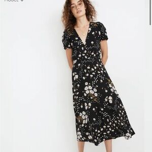 Madewell Black Floral Dress